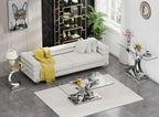 Modern Glass End Table Small Silver Side Table with Gorgeous Stainless Steel Base Square Glass Nightstand End Table Small Bedside Table Couch Sofa Table for Living Room Bedroom