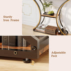 HavenlyYouth Narrow Console Table for Entryway, Industrial 3-Tier Sofa Table Behind Couch, 29.5" Height TV Stand with Storage Shelves for Living Room, Hallway, Entrance, Foyer, Rustic Brown
