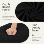 Storage Ottoman Bench Upholstered Fabric Storage Bench End of Bed Stool with Safety Hinge for Bedroom, Living Room, Entryway (45.5-inch, Black)