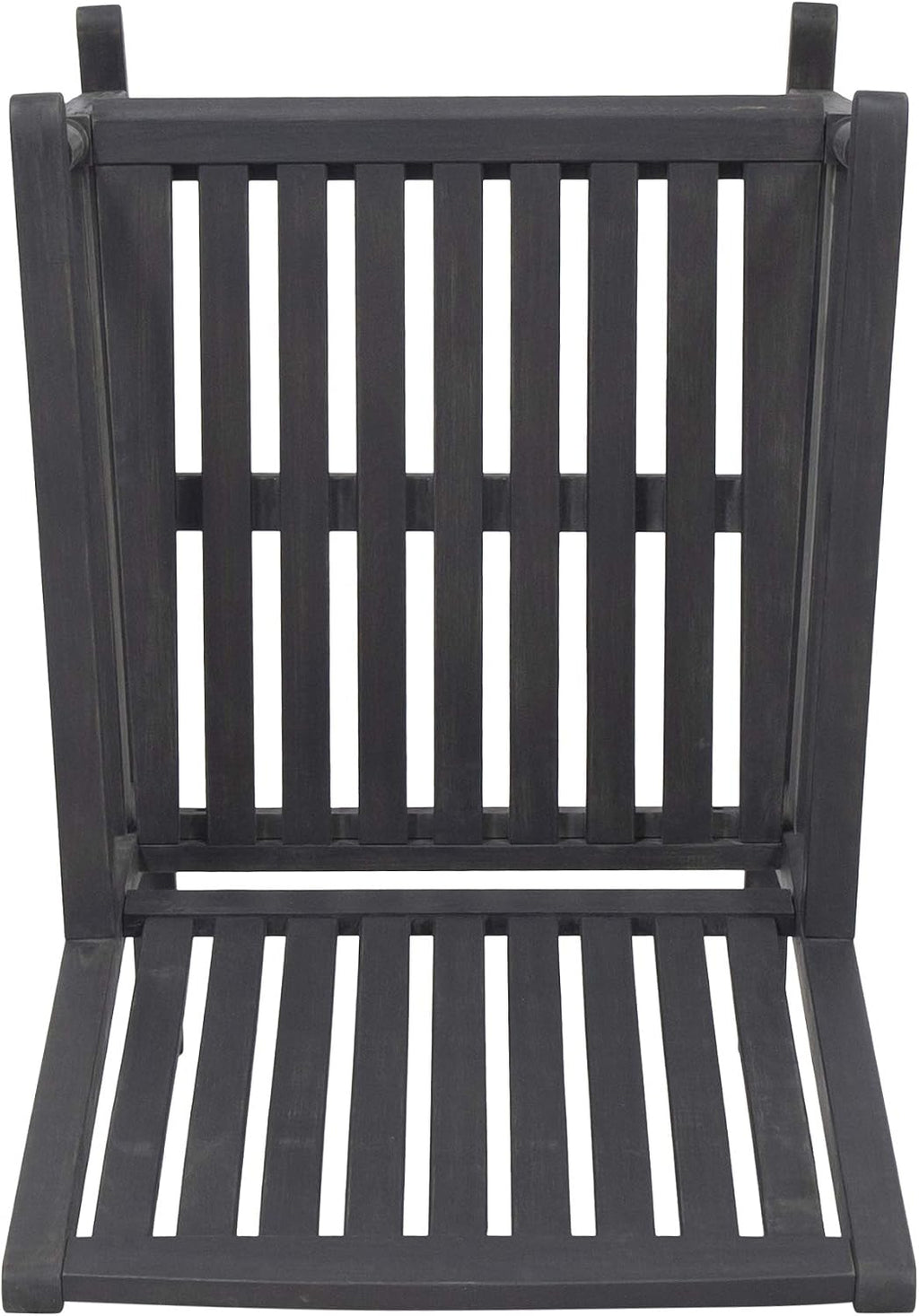 Great Deal Furniture GDFStudio Outdoor Acacia Wood Rocking Chairs (Set of 2), Dark Gray
