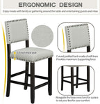 Merax 5 Pieces Counter Height Dining Set, Elegant Wooden Desk and 4 Upholstered Chairs, Perfect for Kitchen, Breakfast Nook, Bar, Living Room