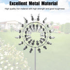Magical Metal Windmill, Garden Spinners Outdoor, Wind Spinners Outdoor, 360° Metal Windmill for Yard Garden, Wind Powered Sculptures and Spinners for Decor (1Pcs Silver Windmill)