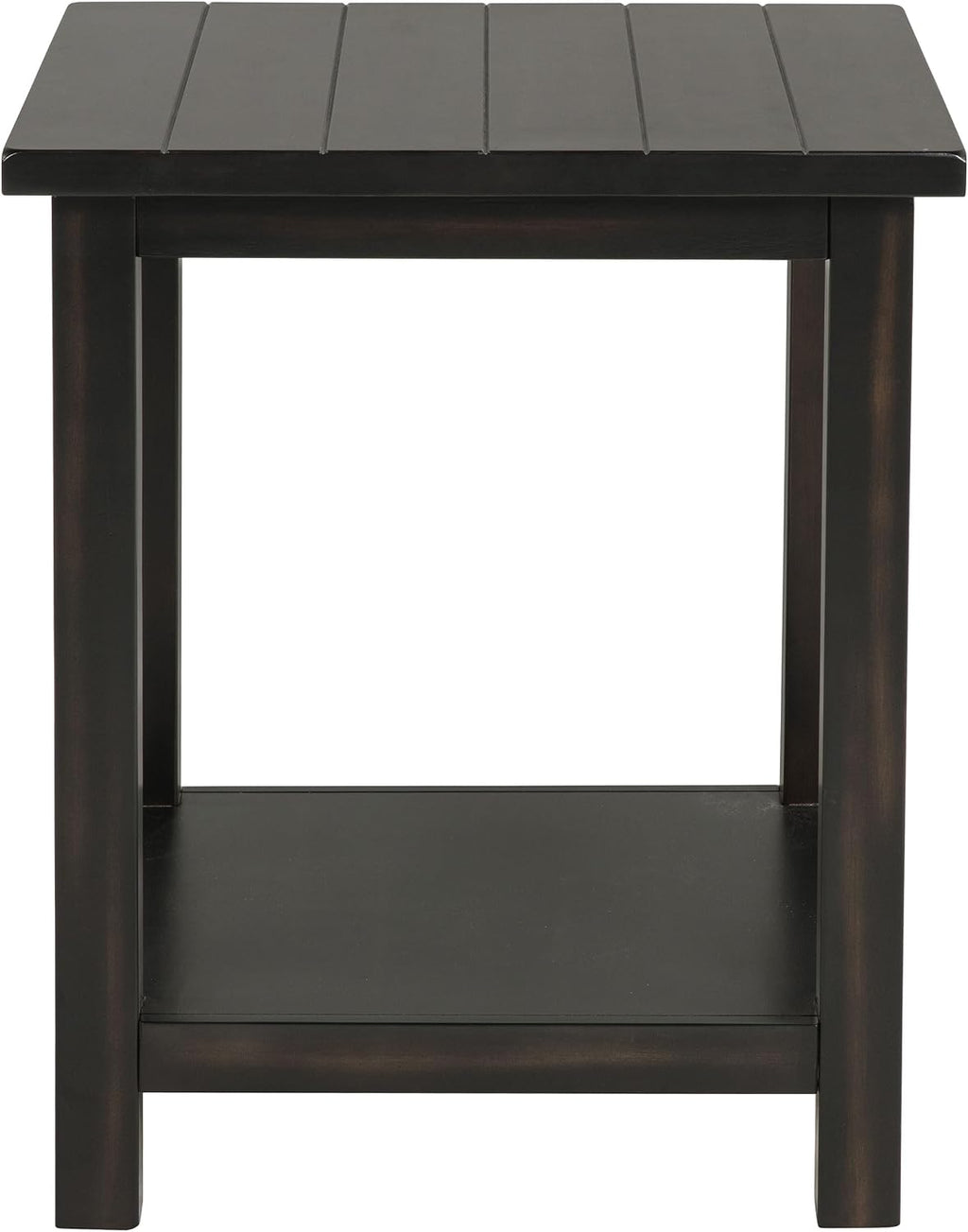 Coaster Home Furnishings - Concord - Wood - 1-Drawer Square End Table with Planked Top, Louvered Drawer and Metal Knobs - Living Room - 24-Inch - Distressed Java - 710566