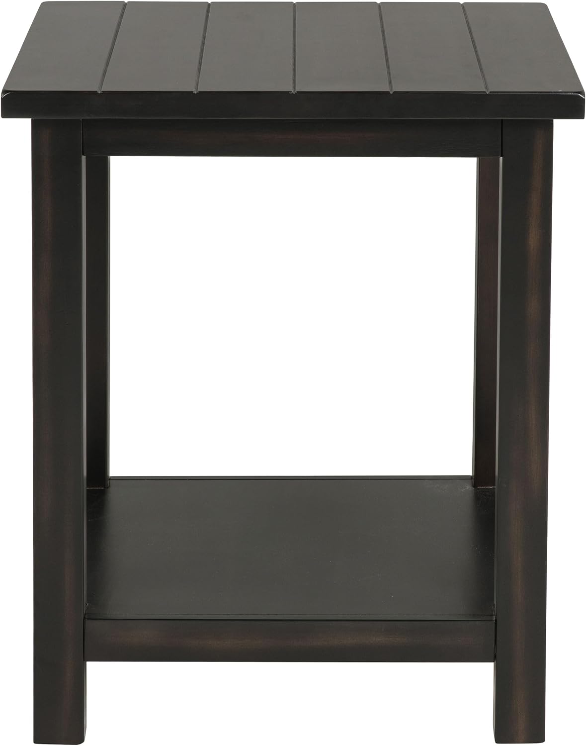 Coaster Home Furnishings - Concord - Wood - 1-Drawer Square End Table with Planked Top, Louvered Drawer and Metal Knobs - Living Room - 24-Inch - Distressed Java - 710566