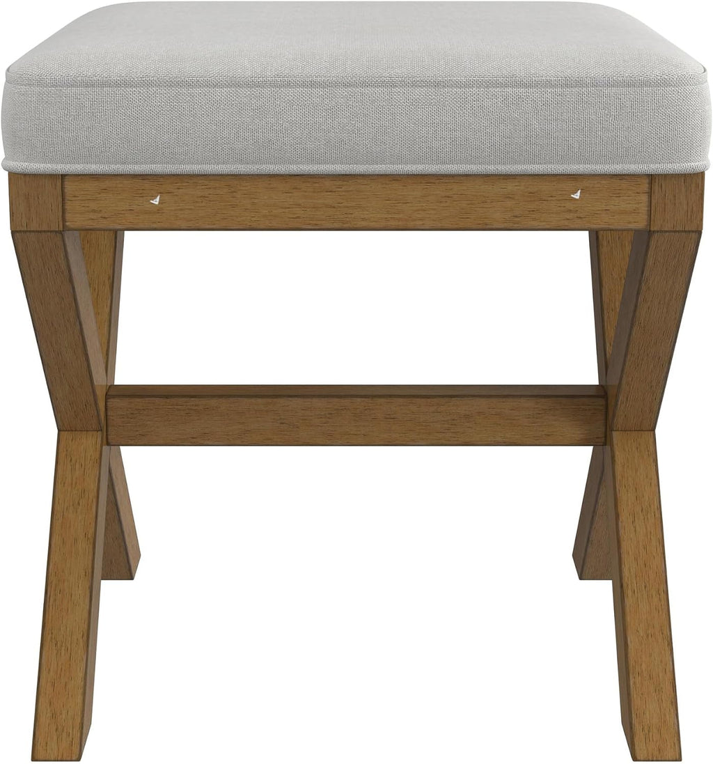 Hillsdale Somerset Backless Wood Vanity Stool for Makeup Room or Bathroom, Dark Driftwood