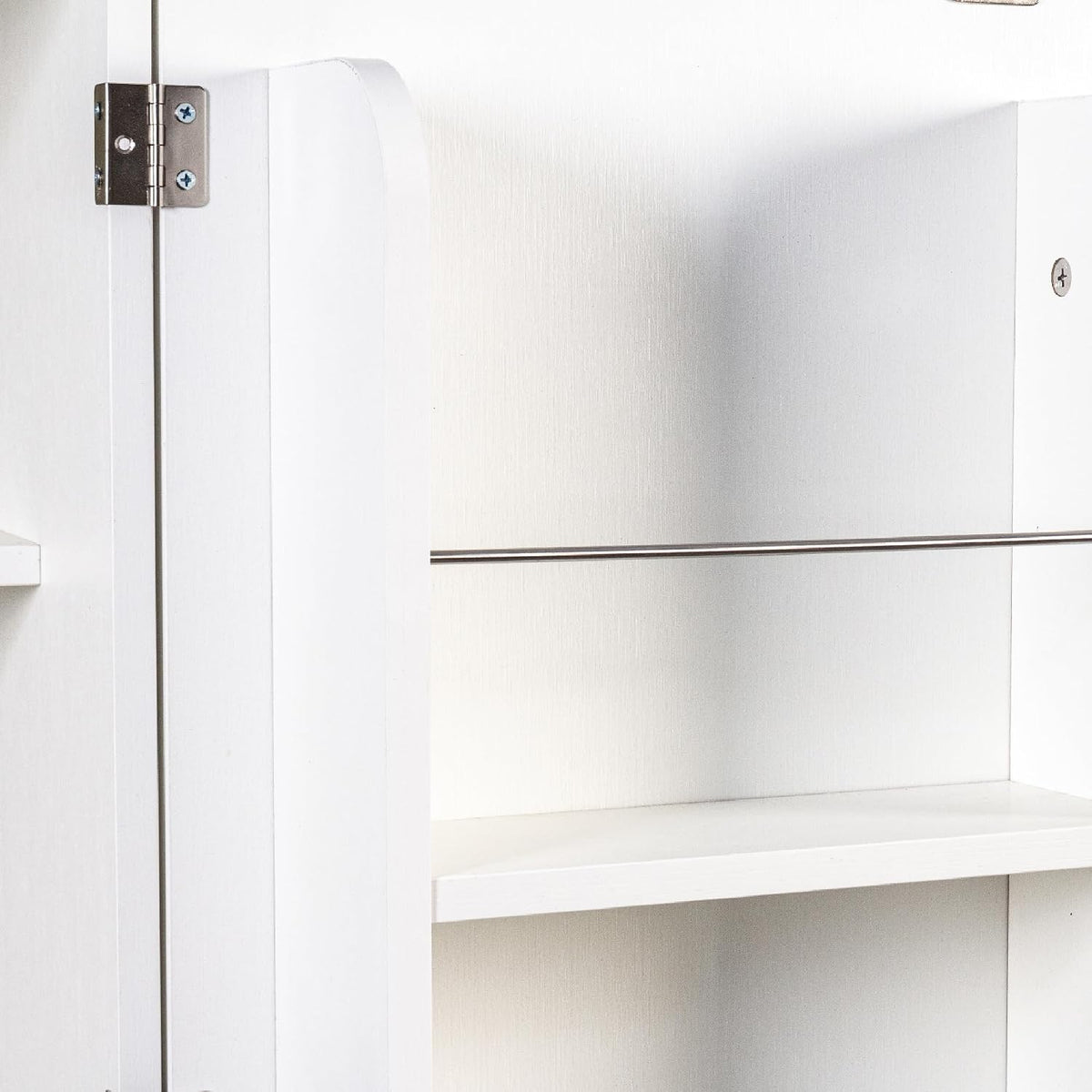 63'' Particle Board and Free Standing Pantry Cabinet, Kitchen Storage Cabinet with Doors Tall Kitchen Pantry Cabinet for Dining Room and Living Room Organization (White)