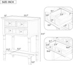 LKTART Small Solid Wood Sofa Table,Console Table with Drawers and Bottom Shelf, Entryway Hallway Foyer Entry Table for Living Room(23.7" Natural)