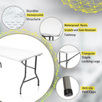5FT Fold-in-Half Folding Table | 330 lb, Carry Handle