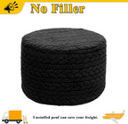 Asuprui 20x14 Inch Unstuffed Ottoman Pouf Cover – Lightweight Foot Rest, Floor Bean Bag Chair, Storage Pouf for Living Room, Bedroom & Balcony (Filler Not Included) (Black)