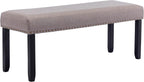 Duhome Elegant Lifestyle Nailhead Trim Bench, Khaki, Wood