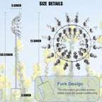 Windmill for Yard and Garden,Wind Spinner,Magical Metal Windmill, 3D Wind Powered Kinetic Sculpture, Dual-Tiered Opposite-Directional Rotation, Stainless Steel Wind Spinners (Silver)