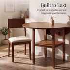 Best Choice Products 42" Round Drop Leaf Dining Table for 4, Solid Wood Expandable Small Dining Table W/Storage Shelf, Space Saving Kitchen Table for Kitchen, Dining Room, & Small Spaces - Chestnut