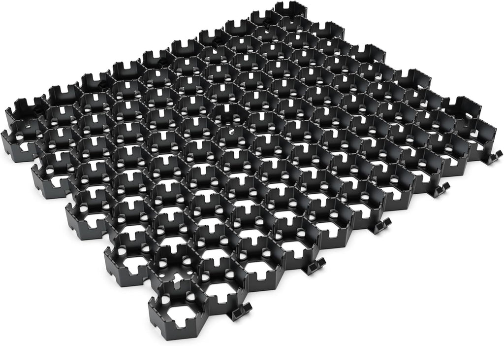 Vodaland Permeable HexPave System - Grass & Gravel Pavers - 100% Recycled PPE Plastic, Handles 27,000 lbs, 1" Depth, 65 s.f / 22 Units
