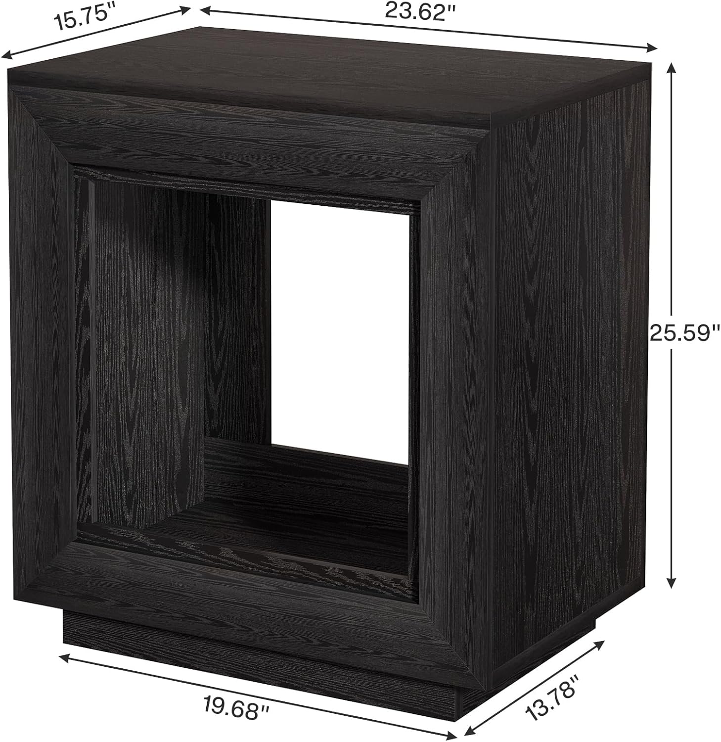 Tribesigns Rustic Brown End Table, 24" Side Table with Storage Shelf, Farmhouse Style Nightstand Bedside Table (1, Black)