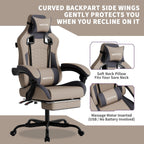 Gaming Chair with Massage,Ergonomic PC Gaming Chair with Footrest Comfortable Headrest and Lumbar Support, High Back, 300LBS (Grey)