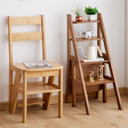 Step Stool Chair For Kitchen step Stool Chair wooden Folding Chair chair Step Stool Combo library Chair Ladder Convertible multifunctional Step Stool suitable For Kitchen Restaurant Library Warehouse(