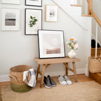 SwallowLiving 30" Solid Wood Entry Bench - Rustic Farmhouse Style Hallway Seating for Living Room, Dining Room Entryway - Handcrafted Natural Finish