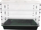 EarlyGrow 95457 24" x 15" x 16.75" Domed Propagator, Green, 3 Side Extenders and Locking Clip Set
