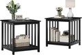 Treocho Large End Tables Living Room Set of 2 with Storage Shelf