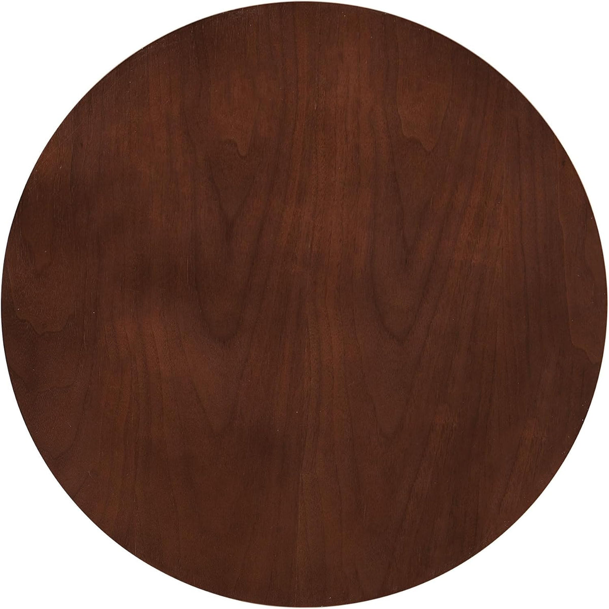 19 Inch Round End Table, Small Accent Pedestal Side Table, Wood Bedside Table for Living Room, Bedroom, Walnut Wood Veneer