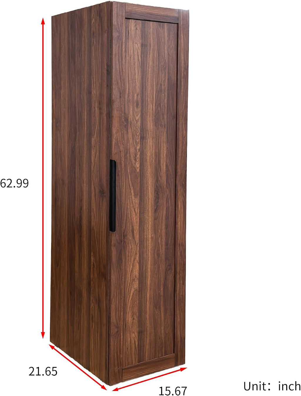 Brown Freestanding Kitchen Pantry Cabinet with Doors & Shelves - 5-Tier Storage Cupboard & Sideboard Buffet with Adjustable Shelves, Wood Grain Pantry Organizer for Kitchen, Dining Room, Living Room