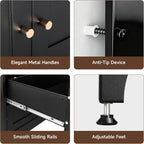Letaya Metal Armoire Wardrobe Closet with Drawers,Clothing Storage Cabinet with Doors and Shelves,Coat Closet with Hanging Rod,Bedroom,Home,Cloak Room,Black-71 H x 32" W x 18" D