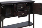 Knocbel Vintage Console Table with 2 Drawers, 2 Storage Cabinets and Bottom Open Shelf, Entryway Hallway Sofa Table Dining Room Buffet Sideboard, 48" W x 14" D x 34" H (Espresso)