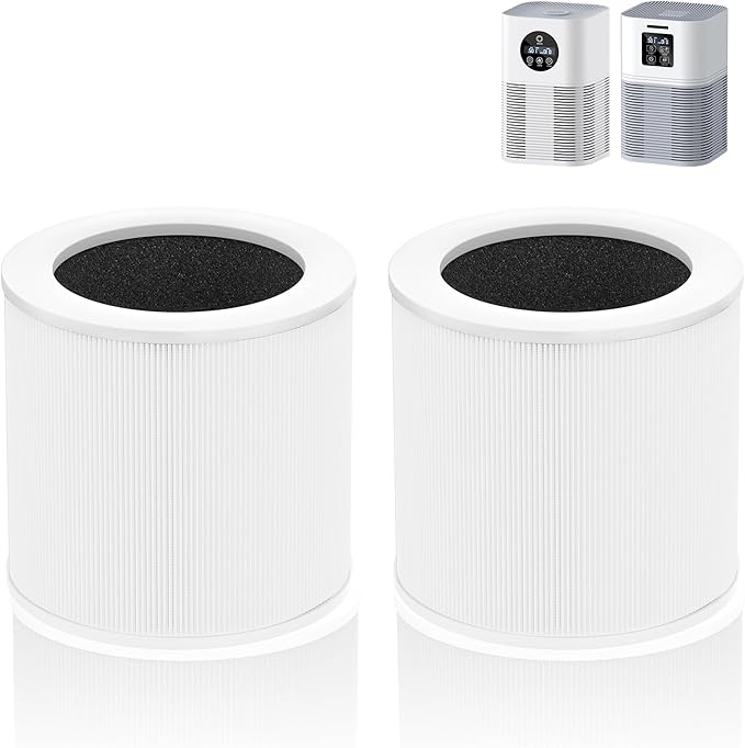 A1 Replacement Filter Compatible with VEWIOR Air Purifier A1, HQSC-50, HQKJ-80, AMEIFU AP01W, KOIOS HQKJ-50, Tailulu PUR0003/HQZZ-60, 3-in-1 H13 True HEPA Air Cleaner Filter for Home (2pack-White)