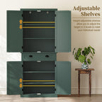 ARTPOWER 72" Tall Kitchen Pantry Storage Cabinet with Drawer and Adjustable Shelves, Pantry Cabinet for Kitchen, Bathroom or Hallway, Green
