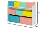 Delta Children Deluxe Multi-Bin Toy Organizer with Storage Bins - Greenguard Gold Certified, White with Blue/Orange/Pastel Bins