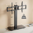 Swivel Universal TV Stand Base for 50-75 Inch LCD OLED Flat/Curved Screen TVs-Height Adjustable/Tall/Larger Table Top TV Stand Mount, Center TV Stand with Cable Management, VESA 800x400mm PGTVS14