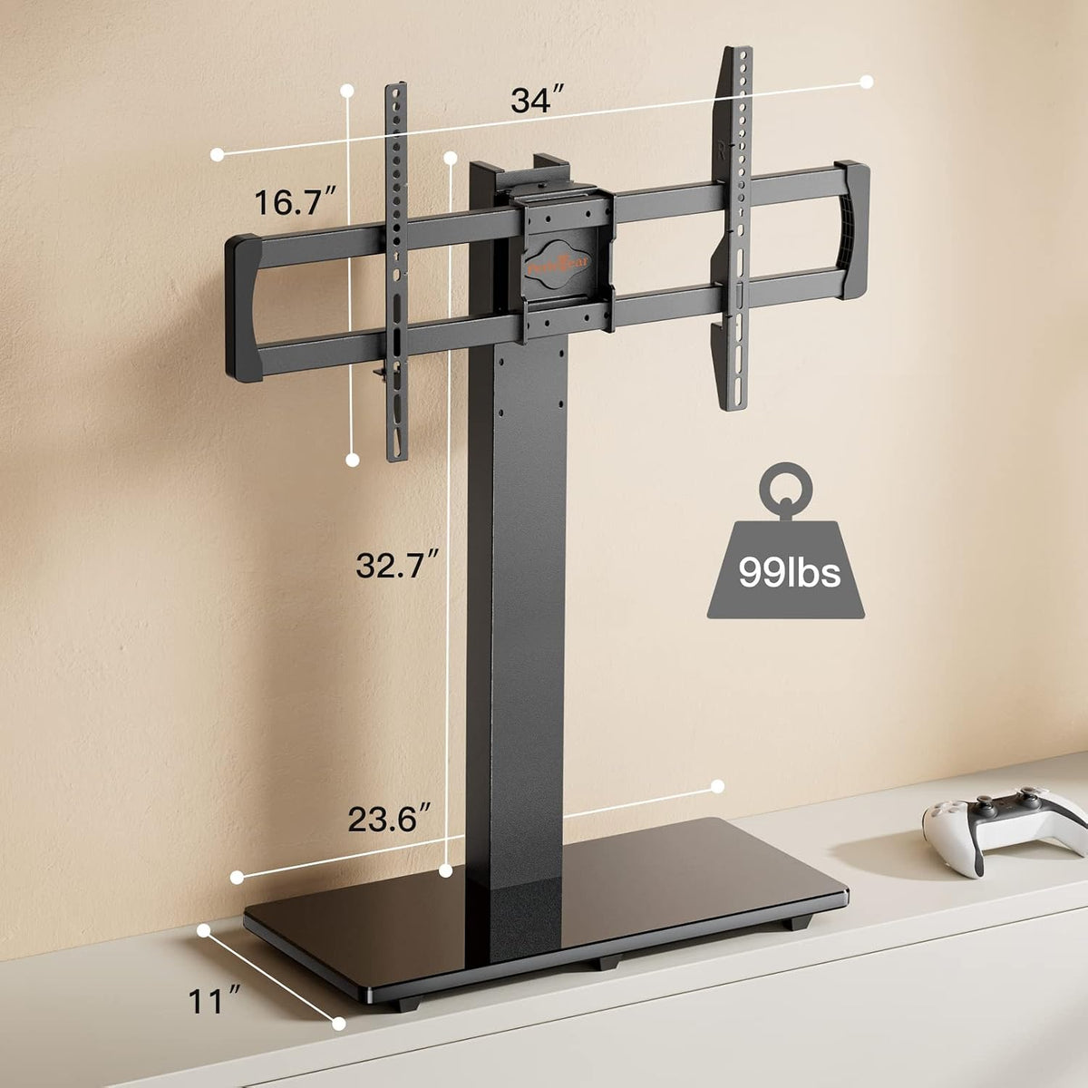 Swivel Universal TV Stand Base for 50-75 Inch LCD OLED Flat/Curved Screen TVs-Height Adjustable/Tall/Larger Table Top TV Stand Mount, Center TV Stand with Cable Management, VESA 800x400mm PGTVS14