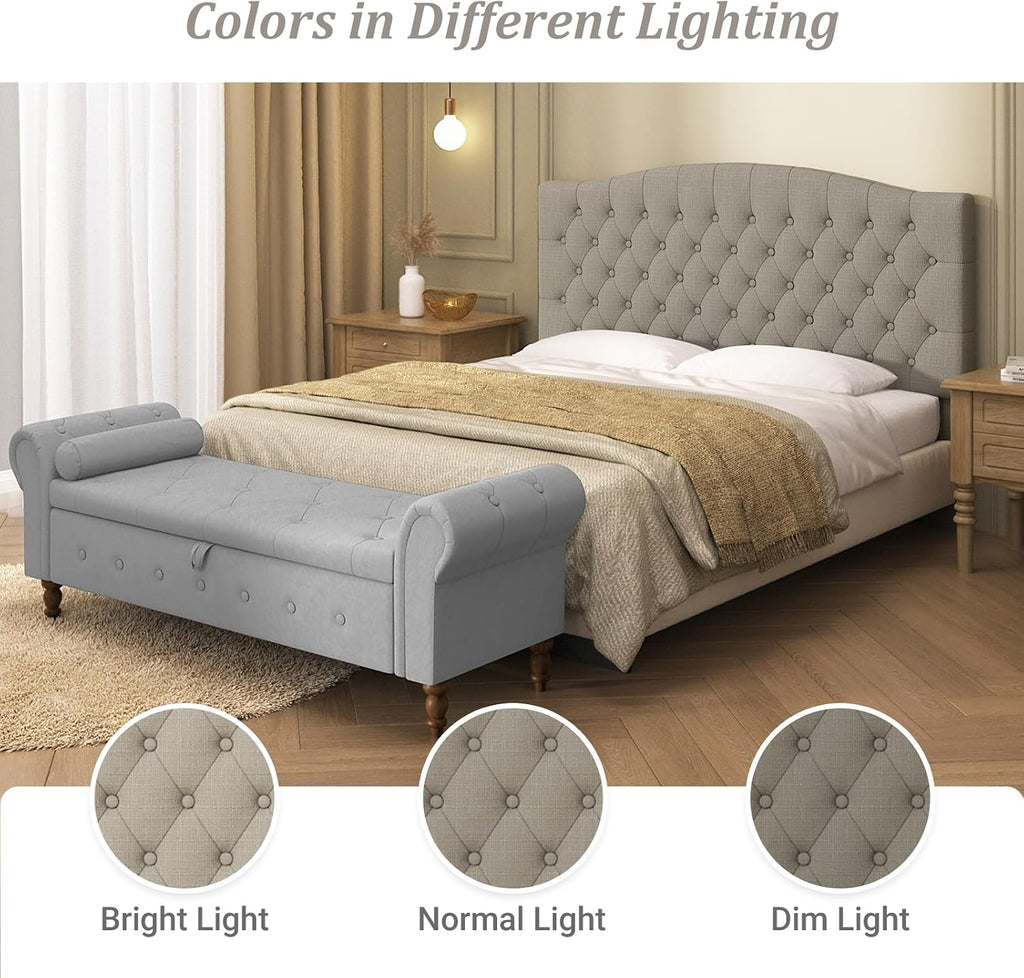 Furpopup Linen Upholstered Headboard Queen/Full Size Latest Model Wall Mount, Bed Frame Mount, Featuring High-Density Sponge Padding, Luxury Texture Easy Assembly Comfort and Style-Linen