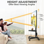 TVON Mobile TV Stand with Power Outlet for 23-65 Inch TVs up to 88 lbs | Tilt Rolling TV Cart with Height Adjustment & Locking Wheels, Portable TV Stand for Bedroom, Office, Max VESA 400x400mm