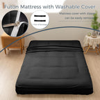 MAXYOYO 6" Extra Thick Floor Futon Mattress, Foldable Japanese Floor Mattress for Adults, Roll Up Tatami Pad for Guest Room, Black, Queen