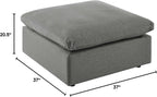 Modway Commix Outdoor Patio Overstuffed Sectional Sofa Ottoman in Charcoal