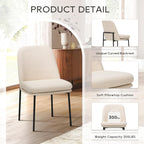 MALOL Dining Chairs Set of 6, Modern Dining Chairs, Fabric Upholstered Dining Chairs, Kitchen Chairs with Curved Back and Metal Legs for Dining Room Kitchen Restaurant, Beige