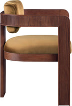 Meridian Furniture Sacha Velvet/Rubberwood Dining Chair, Saddle, Set of 2
