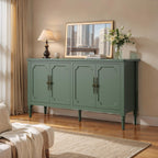 FansaFurn 58" Large Sideboard Buffet Cabinet with 4 Doors, Modern Credenza Buffet Table for Coffee Bar, Storage Cabinet for Dining Room Living Room, Green