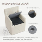 KISLOT Upholstered Dining Chairs with Casters Modern Side Armchair with Rollers for Diningroom Bedroom Livingroom Reading Room, Flax Beige, 1 Box