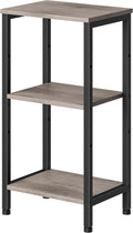 Asgolion Small Grey Side Table, Tall End Table with Adjustable Shelf for Living Room, Grey Nightstand, Accent Table Stand for Home Decor, Office, Greige