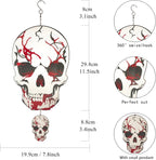 Skull Wind Spinner Halloween Decor 12inch Stainless Steel Garden Wind Spinner Outdoor 3D Kinetic Hanging Wind Sculptures Metal Yard Art Unique Gift Home Decorations
