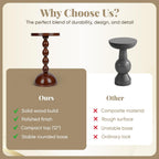 Wooden Side Table for Small Spaces, Drink Table, Mini Side Table, Little Tiny Drink Stand, Wooden Spindle, High Pedestal Table, Kitchen, Bar, Small Living Spaces, Dark Brown