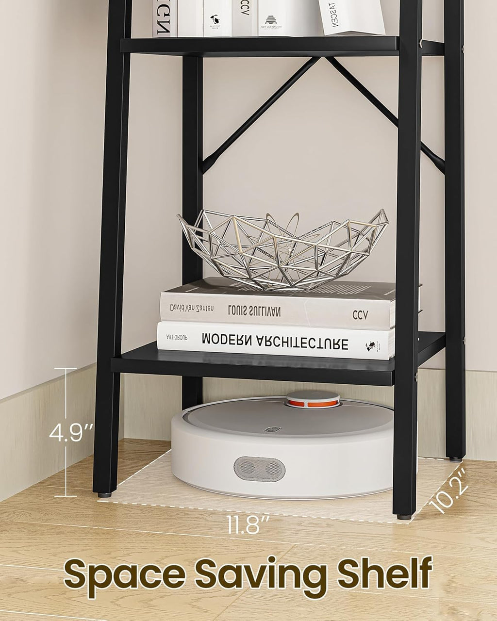 Hzuaneri Ladder Shelf, Bookshelf, Freestanding Corner Storage Shelf