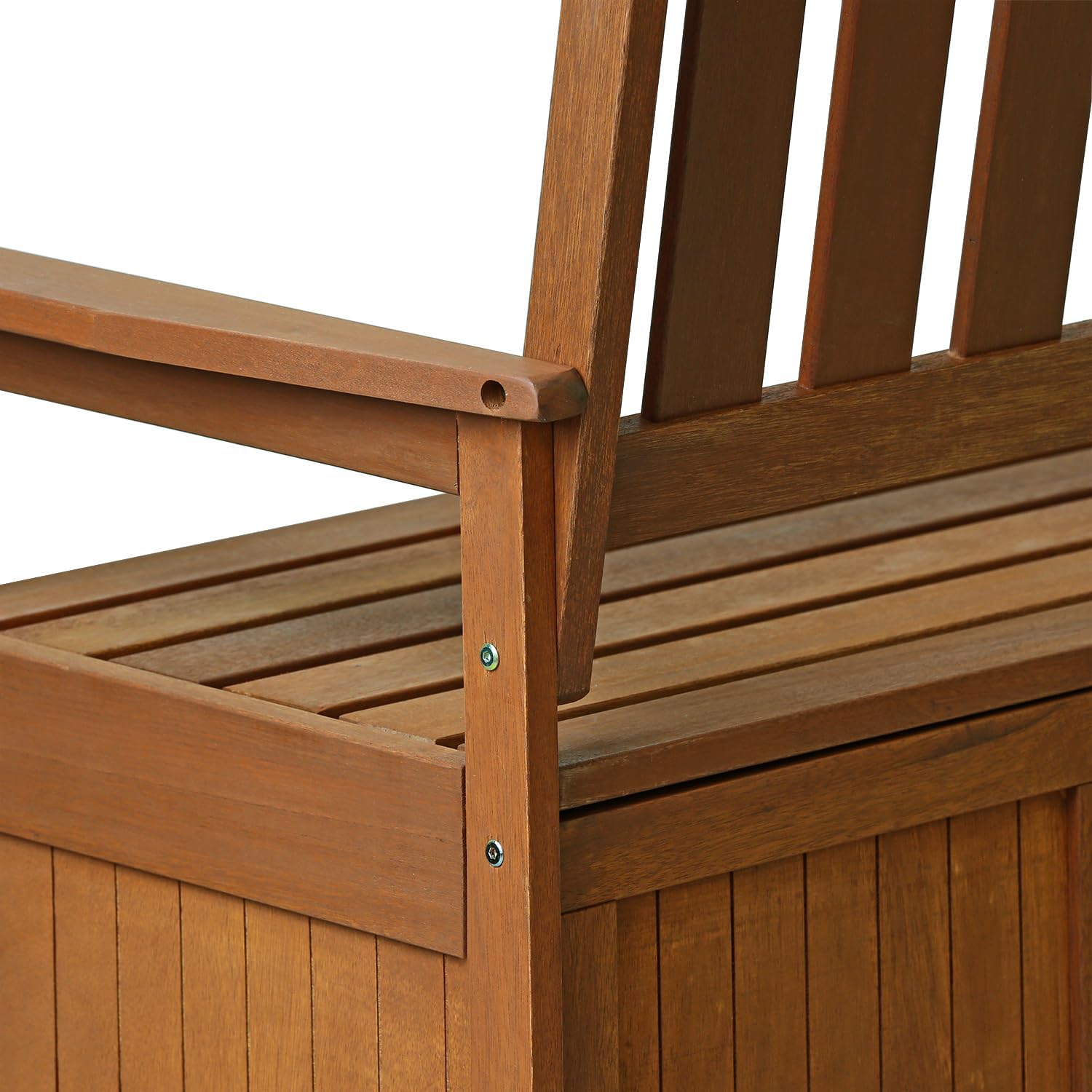 Furinno TIOMAN Outdoor Storage, Kent Storage Bench with Teak Wood, for Patio, Garden, Porch, Natural