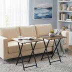 Folding TV Tray Table, Set of 2 Small Table, TV Dinner Table, Snack Tray Table Set, Portable Foldable Desk, Sofa Side Table, TV Tray Table for Couch, Living Room, Small Space