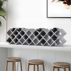 Kings Brand Furniture 30-Bottle Wine Rack – Geometric Grid Design, Modern Countertop Wine Storage for Kitchen, Bar, or Sideboard Display (Concrete Finish)