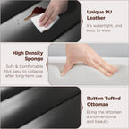 Maupvit Storage Ottoman Bench, Faux Leather Ottoman with Storage, Bench for Bedroom end of Bed, Upholstered Storage Benches for Living Room, Entryway, Hallway, Foot Rest, Black