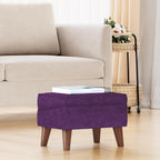 FAGAGA Storage Ottoman, Small Foot Stool Ottoman with Adjustable Lid | Sturdy Wood Legs, Modern Foot Rest for Living Room, Bedroom, Couch, Enterway, Purple