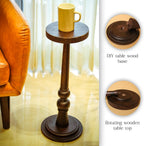 HOMORA DIY Wooden Plant Stand – Rustic Tall Side Table with Easy Assembly – Vintage Accent Table for Living Room, Bedroom, Office, Christmas, New Year, Thanksgiving